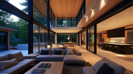 The front and interior designs of the residence