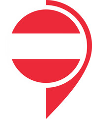Map Icon Inside Austria Flag