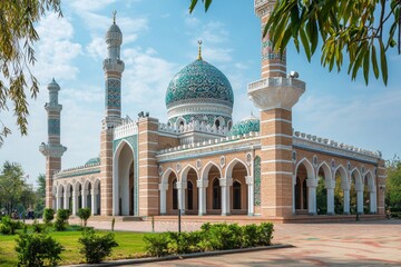 Obraz premium Beautiful mosque as a place of worship for Muslims created with Generative AI