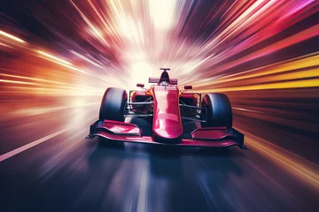  Powerful generic race car speeding on track with motion lines to show speed. Racing car. High speed and adrenaline. Motorsport concept. Background, wallpaper, poster, banner © Margarita Ratatosk