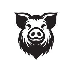 Aggressive Pig Head Mascot Illustration Design