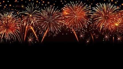 Colorful Fireworks Display on a Dark Night Sky