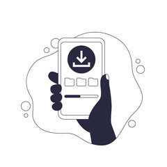 downloading files design with progress bar and phone in hand