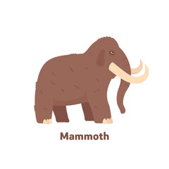 Mammoth isolated on white, vector illustration