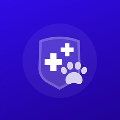 Pet insurance icon with a shield, transparent design