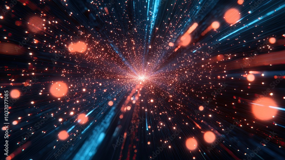 Aufkleber dynamic burst of light and color in space