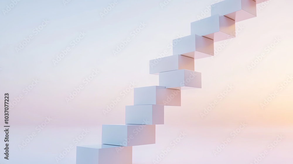 Poster abstract staircase with soft light and elegant design