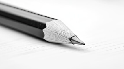 Naklejka premium Close-Up of a Graphite Pencil on Blank Paper