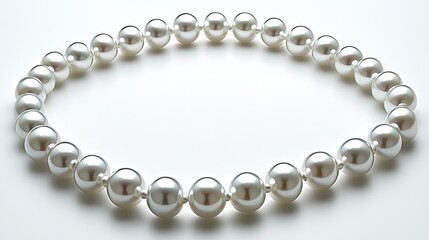Elegant Pearls Necklace on Minimalist Background
