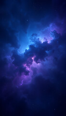 Fototapeta premium Mesmerizing Cosmic Nebula in Deep Blue and Purple for Space Themes