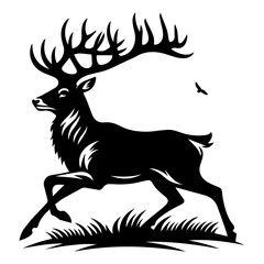 Obraz premium Deer Silhouette Vector Illustration