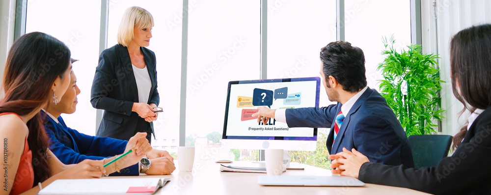 Poster help screen on the website provide answer to faq frequently asked question snugly with knowledge inf