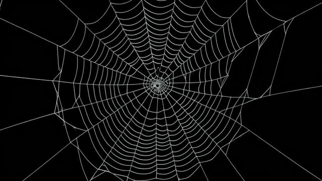Abstract Spiderweb on black background isolated