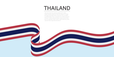 Obraz premium Waving flag of Thailand on white background vector illustration