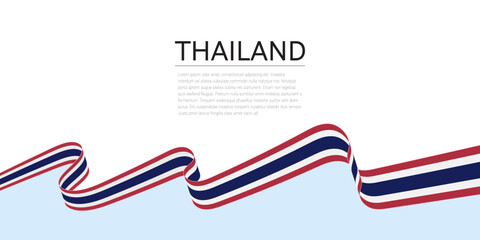 Fototapeta premium Waving flag of Thailand on white background vector illustration