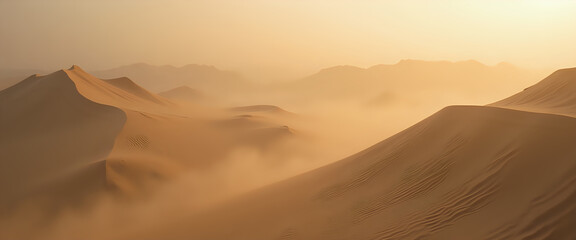 Sand dunes glowing in the evening light