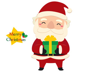 クリスマスプレゼントを持つかわいいサンタクロースのイラスト02