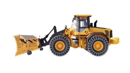 Illustration of a bulldozer heavy equipment on a white background