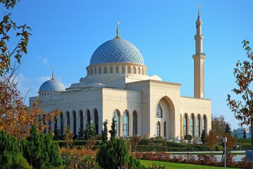 Obraz premium Beautiful mosque as a place of worship for Muslims created with Generative AI