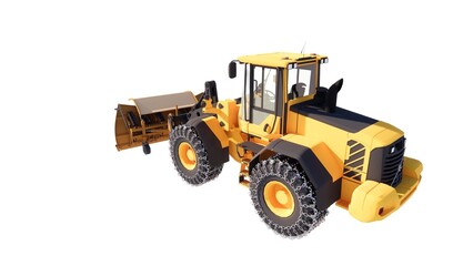Illustration of a bulldozer heavy equipment on a white background