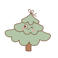 Cute Christmas tree vector illustration