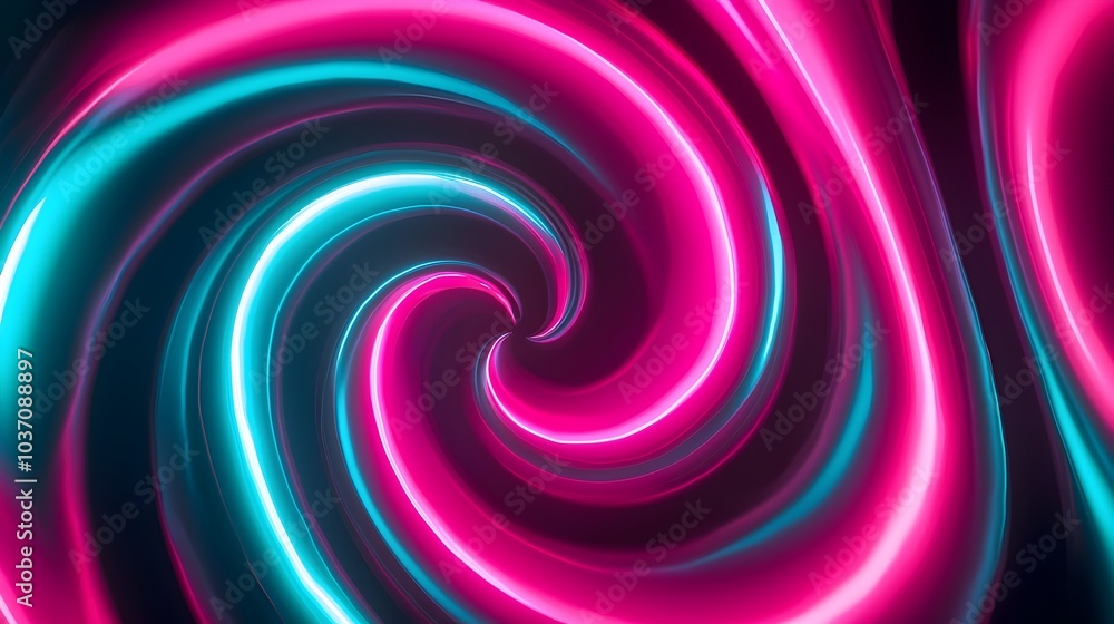 Poster mesmerizing neon swirl pattern for dynamic product display