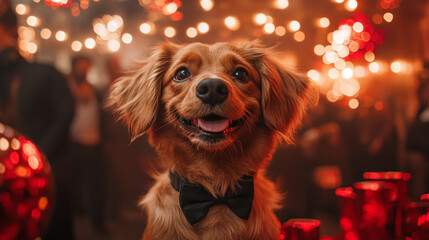 Very cute beautiful dog lying on a blanket