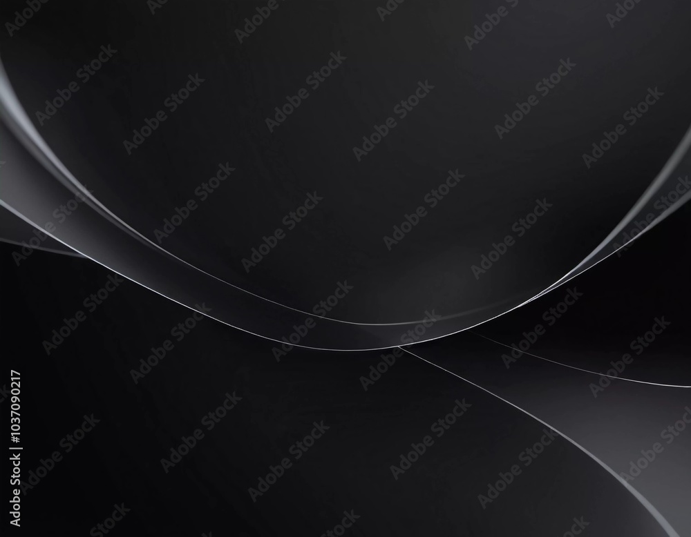 Poster graceful, swirling curves emerging from a dark backdrop, emphasizing fluidity and a dynamic sense of