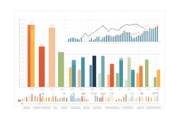 Bar and line chart showing growth trends in technology adoption