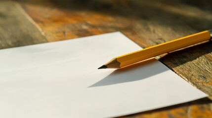 Pencil and Test Paper on White Background