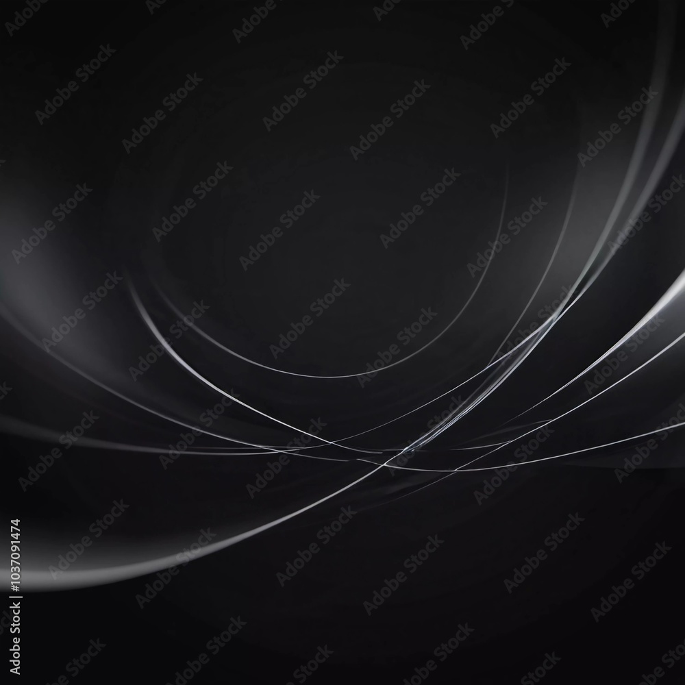 Poster graceful, swirling curves emerging from a dark backdrop, emphasizing fluidity and a dynamic sense of