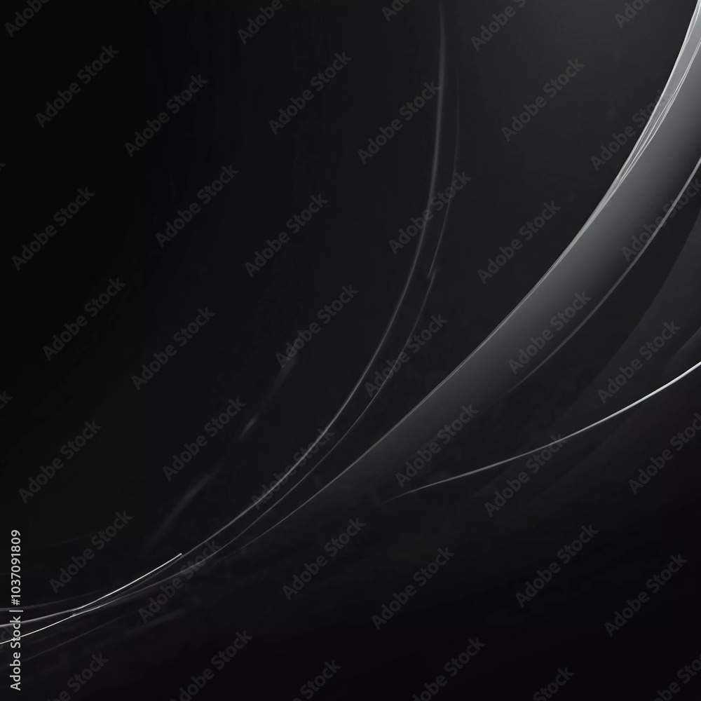 Poster graceful, swirling curves emerging from a dark backdrop, emphasizing fluidity and a dynamic sense of