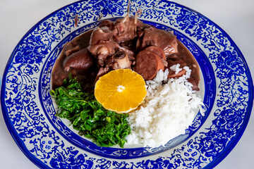 Traditional and true Brazilian feijoada prepared with the most authentic and classic ingredients