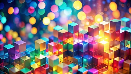 Abstract Block Pattern with Bokeh Effect for Modern Design Aesthetics