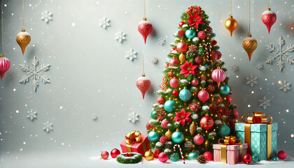 Bright Ornament Christmas Tree, Generative Ai