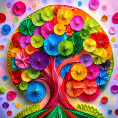 Naklejka premium カラフルな世界樹