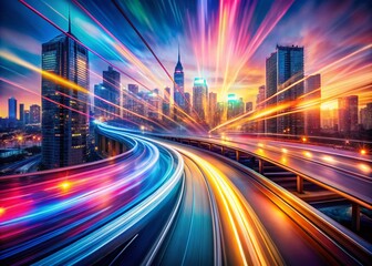 Obraz premium Abstract Ethereal Patterns with Geometric Elements for a Captivating Long Exposure Background