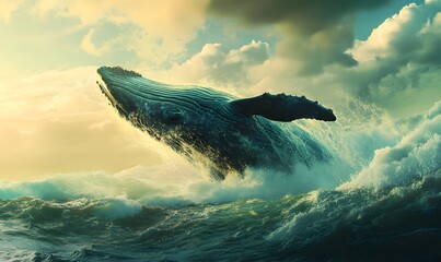 Fototapeta premium _big_whale,generation AI