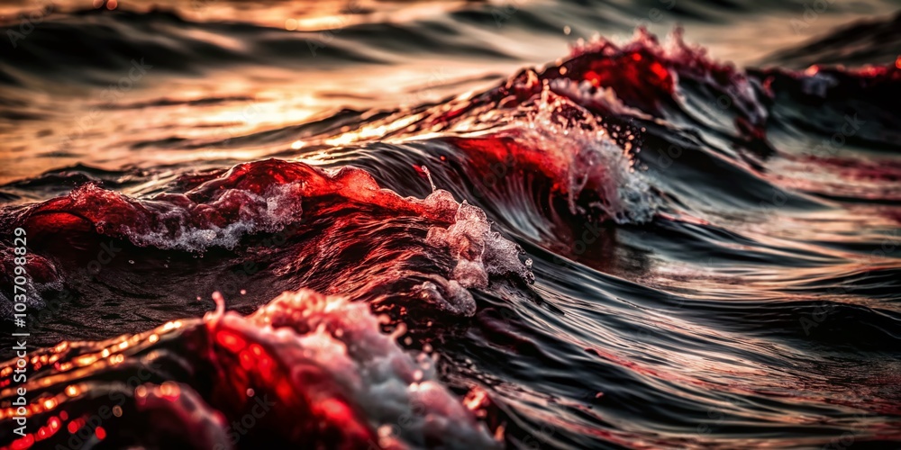 Poster Abstract Red and Black Dynamic Waves Background for Modern Design and Artistic Projects