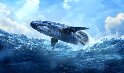 Fototapeta premium _big_whale,generation AI