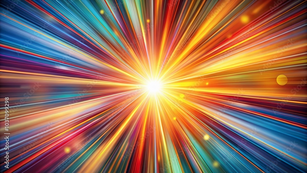 Poster abstract striped line art sunburst background with bokeh effect for dynamic visuals