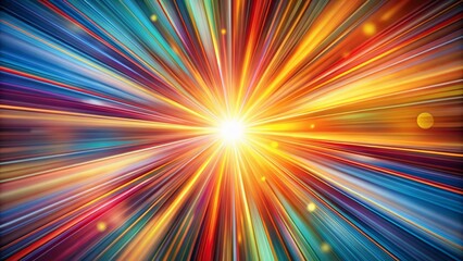 Fototapeta premium Abstract Striped Line Art Sunburst Background with Bokeh Effect for Dynamic Visuals