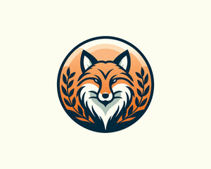 Colorful fox logo design icon symbol vector illustration