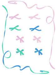 かわいいリボンの装飾素材