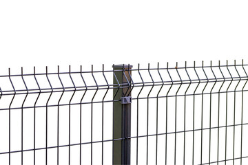 Obraz premium grating wire industrial fence , pvc metal fence panel on transparent background 