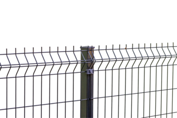 grating wire industrial fence , pvc metal fence panel on transparent background 