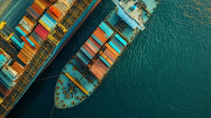 A cargo ship being inspected for smuggled goods at an international port, highlighting efforts to combat transnational crime