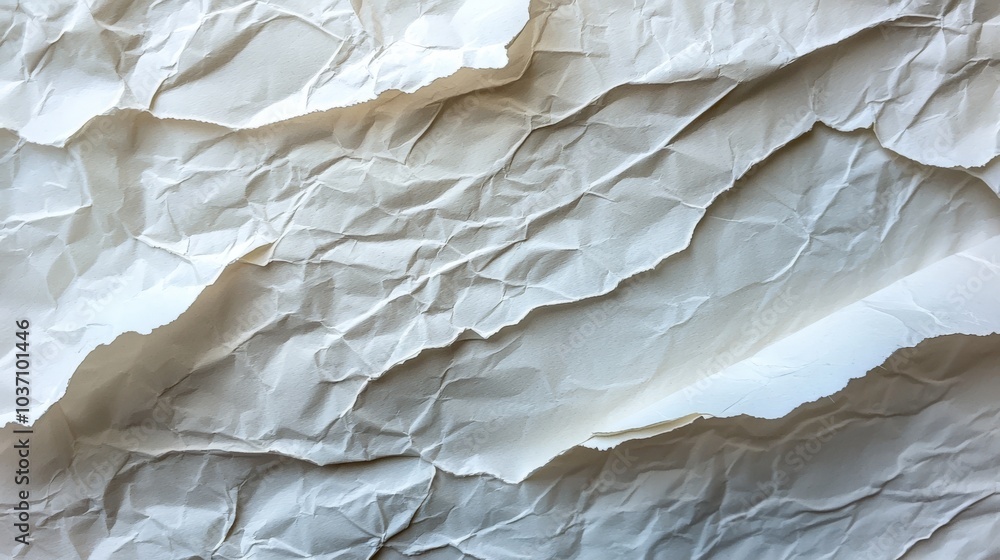 Aufkleber a close-up of crumpled white paper showcasing intricate folds and textures, creating a visually dyna