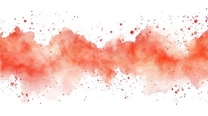 Fototapeta premium A vibrant watercolor splash in shades of red, featuring soft edges and splatters, perfect for artistic backgrounds or design projects.
