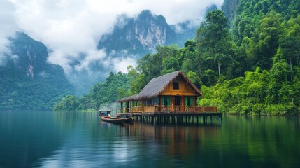 Fototapeta premium A tourism startup in Thailand developing eco-friendly tours, focusing on sustainable travel experiences in national parks and rural communities.